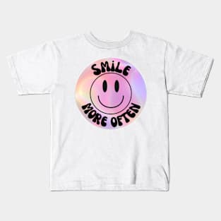 Smile More Often -Peach Kids T-Shirt